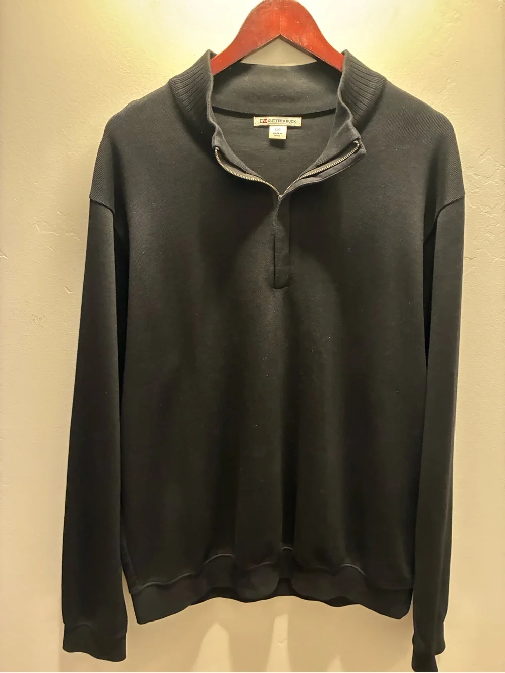 Cutter & Buck Men's Black Half-Zip Pullover Sweater Size L